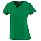 LADIES WICKING V-NECK TEE GREEN Front Angle Left